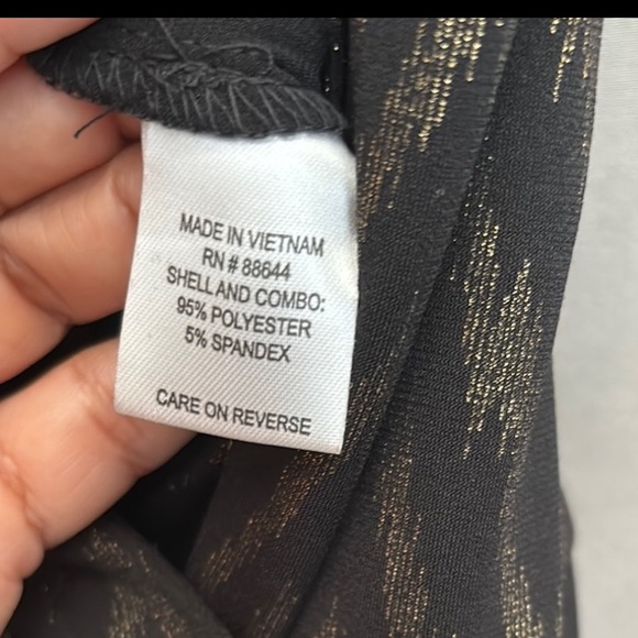 New Without Tags Glamour Women’s Black and Gold Jumpsuit Wide Leg 1X - Picture 7 of 8